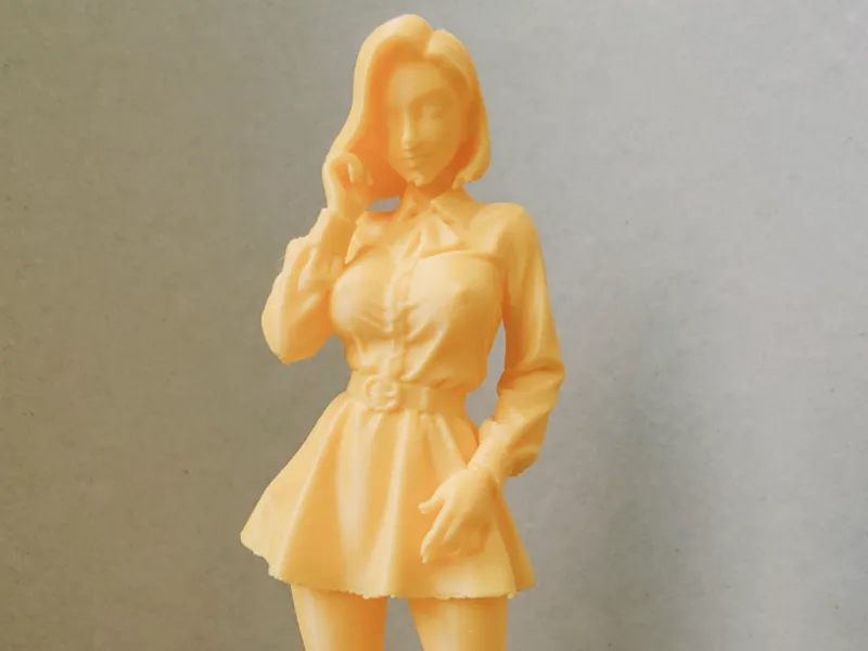 Shy Lady in mini-skirt