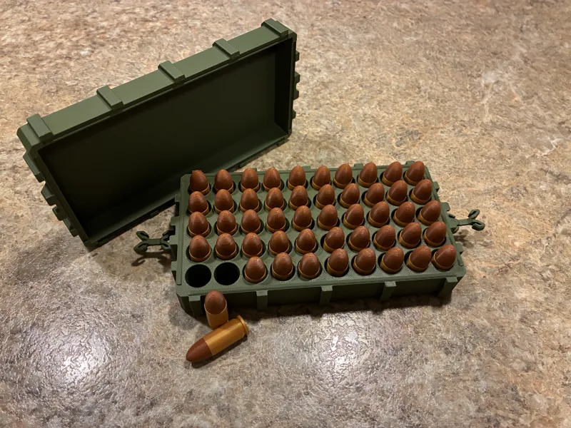 9mm Bullet Case with 50 Bullets