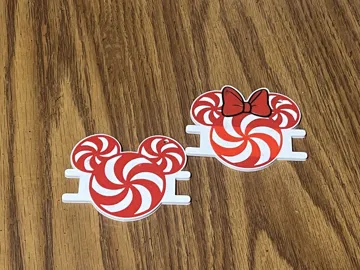 Accesorio para sujetar ligas de cabello: Mickey and Minnie Candy Cane Hair Tie Holders — vista de referencia 3