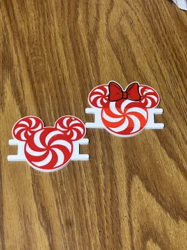 Accesorio para sujetar ligas de cabello: Mickey and Minnie Candy Cane Hair Tie Holders — vista de referencia 4
