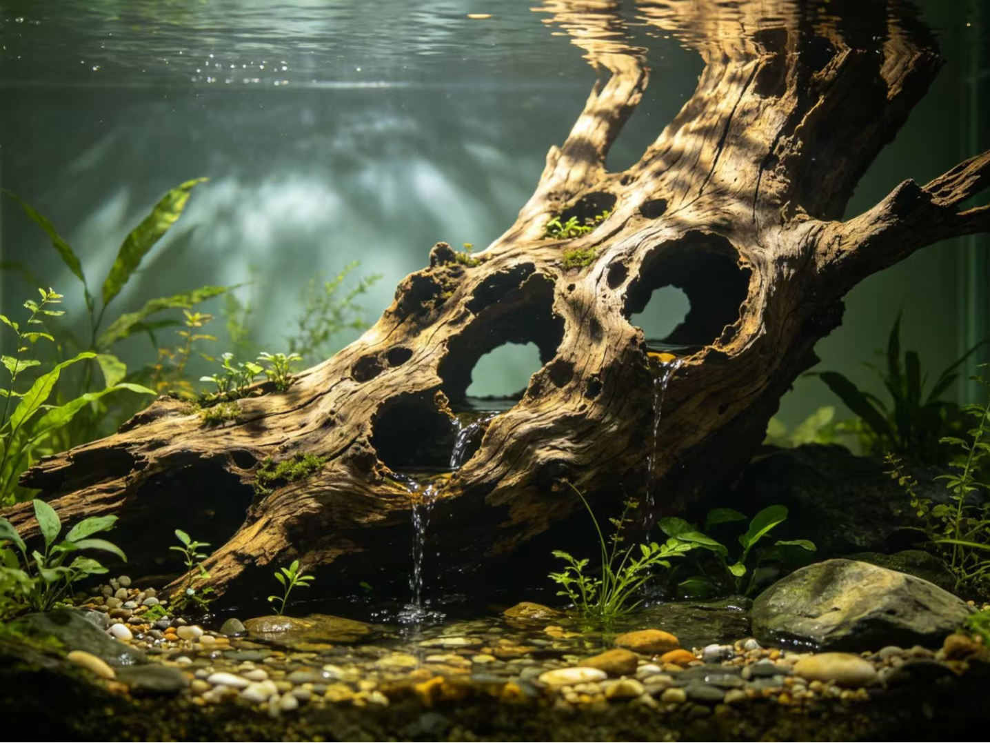 鱼缸造景 微景观造景 枯木树洞 幼鱼/爬宠躲避屋