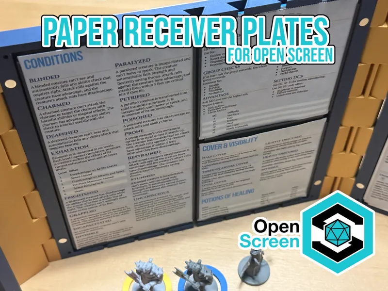 Paper Receiver Plates for Open Screen