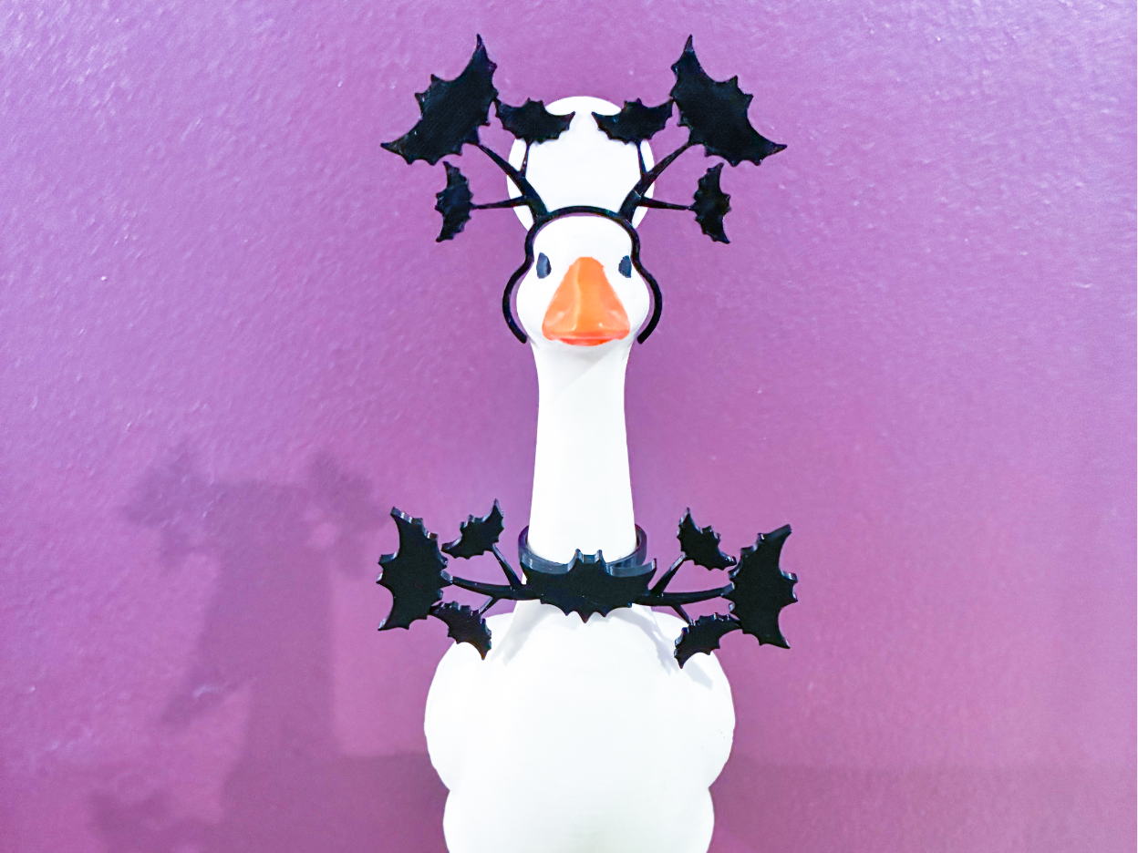 Bats and Moon Headband and Bow Tie Desk Goose Gear - 1