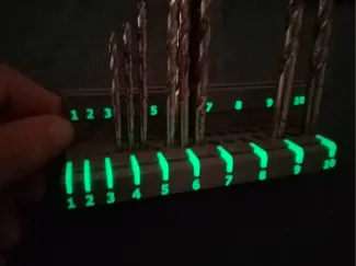Glow in the dark Drill bits organiser