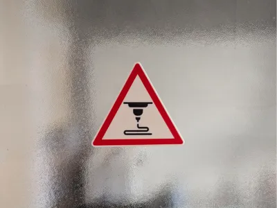 Danger Sign Printing in progress