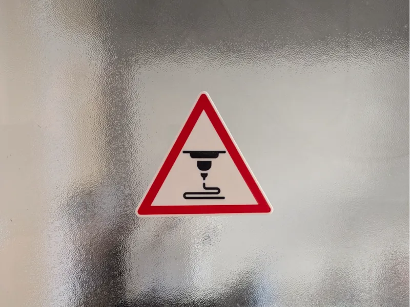 Panneau Danger Impression en cours
