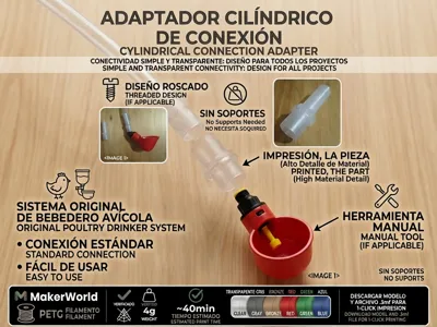 Drinker Adapt/Drinker Adapt 1/8 Hex-15mm PETG