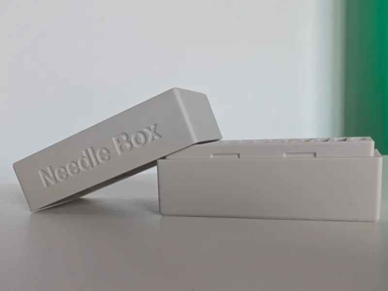 Sewing Machine Needle Storage Box - Recessed Text