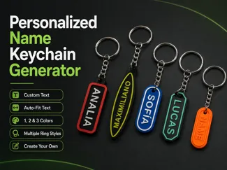 Personalized Name Keychain Generator Auto-Fit Text