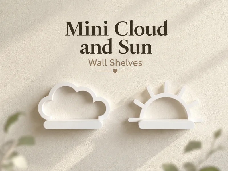 Mini Cloud and Sun Wall Shelves