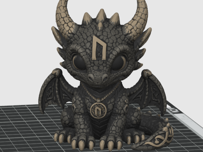 Rune Buddy Dragon – Uruz | Tiny Norse Desk Dragon