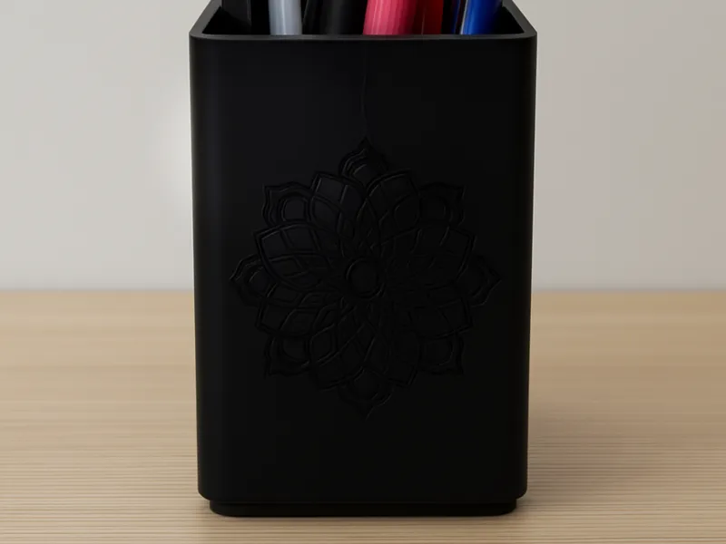Ornamento Pen Holder – Black Mandala Edition