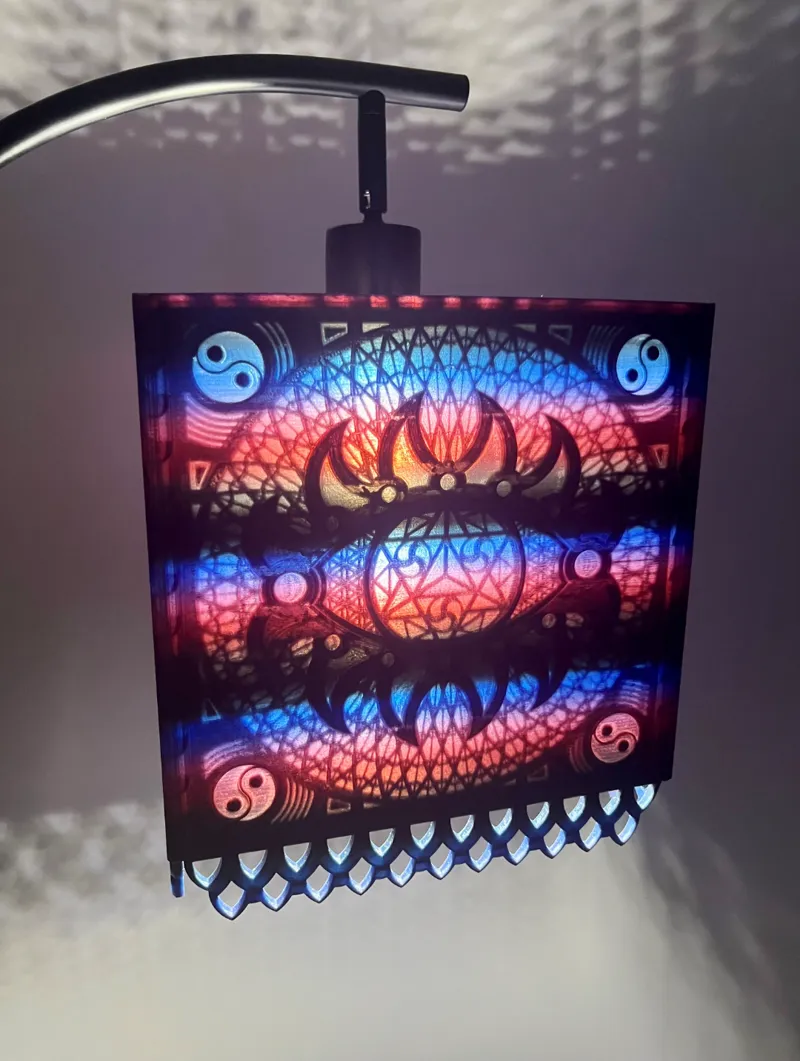 XL Trippy Geometric Eyes Cubic LED Pendant Lamp