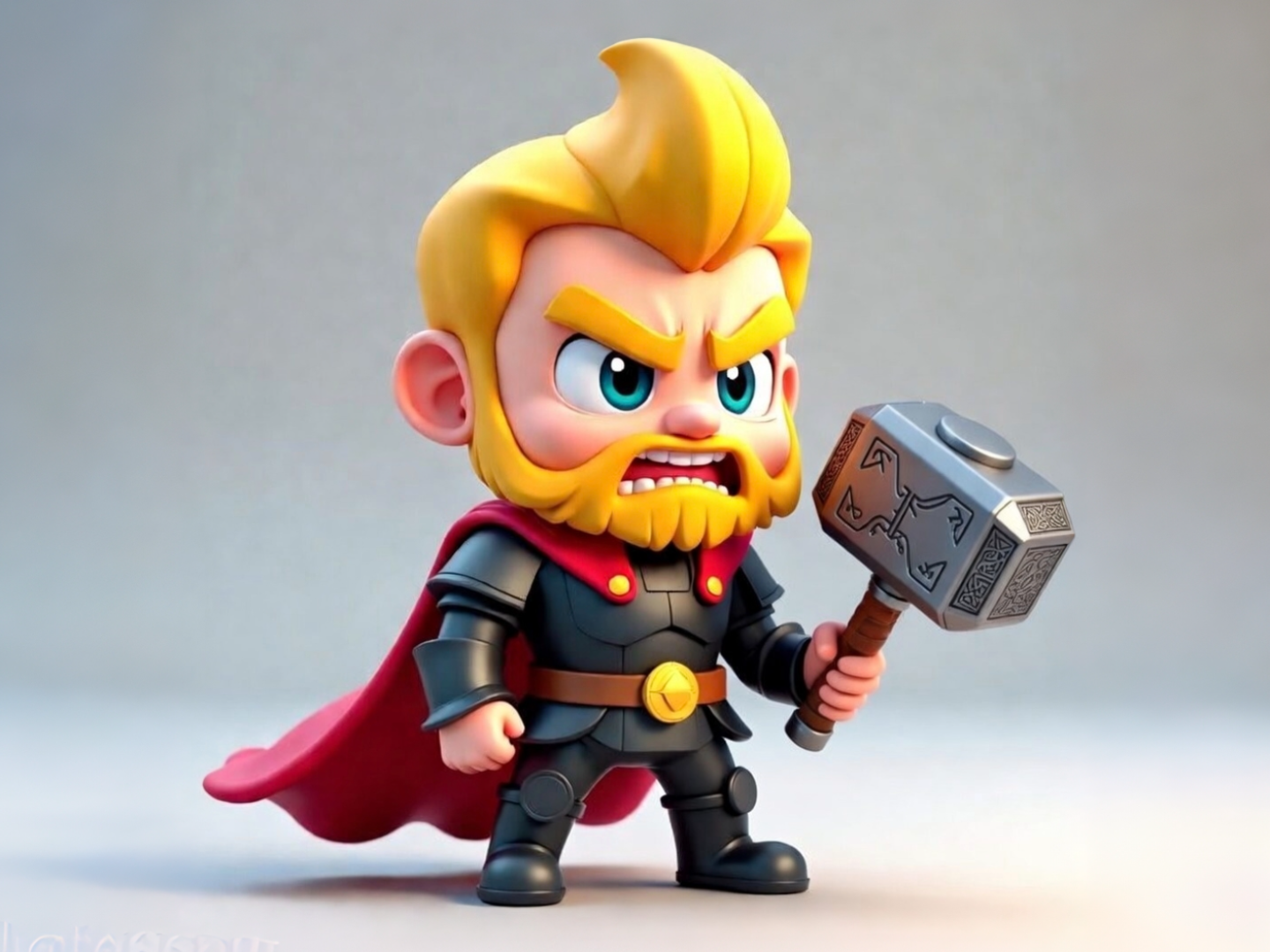 Figurine de Thor style chibi - 2 parties