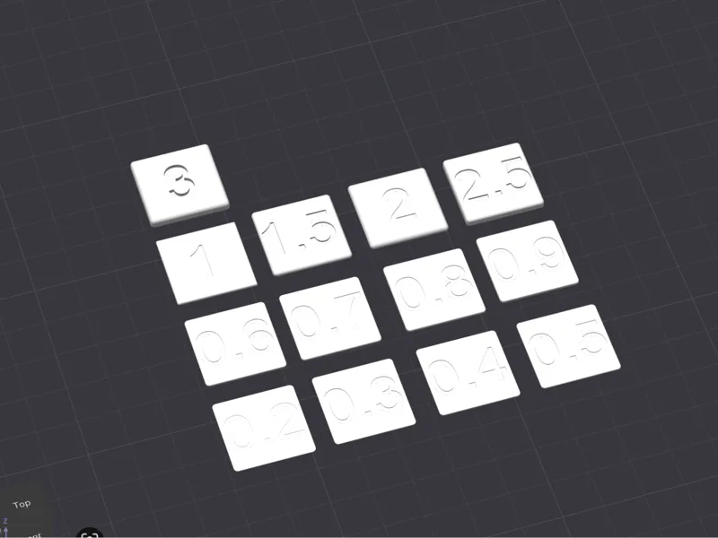 3D Printed Gauge Block Set (0.2–3 mm, 20×20 mm)