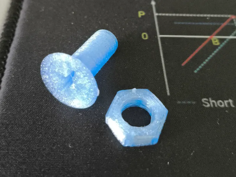 M8 screw and nut (8mmx 1.25mm)