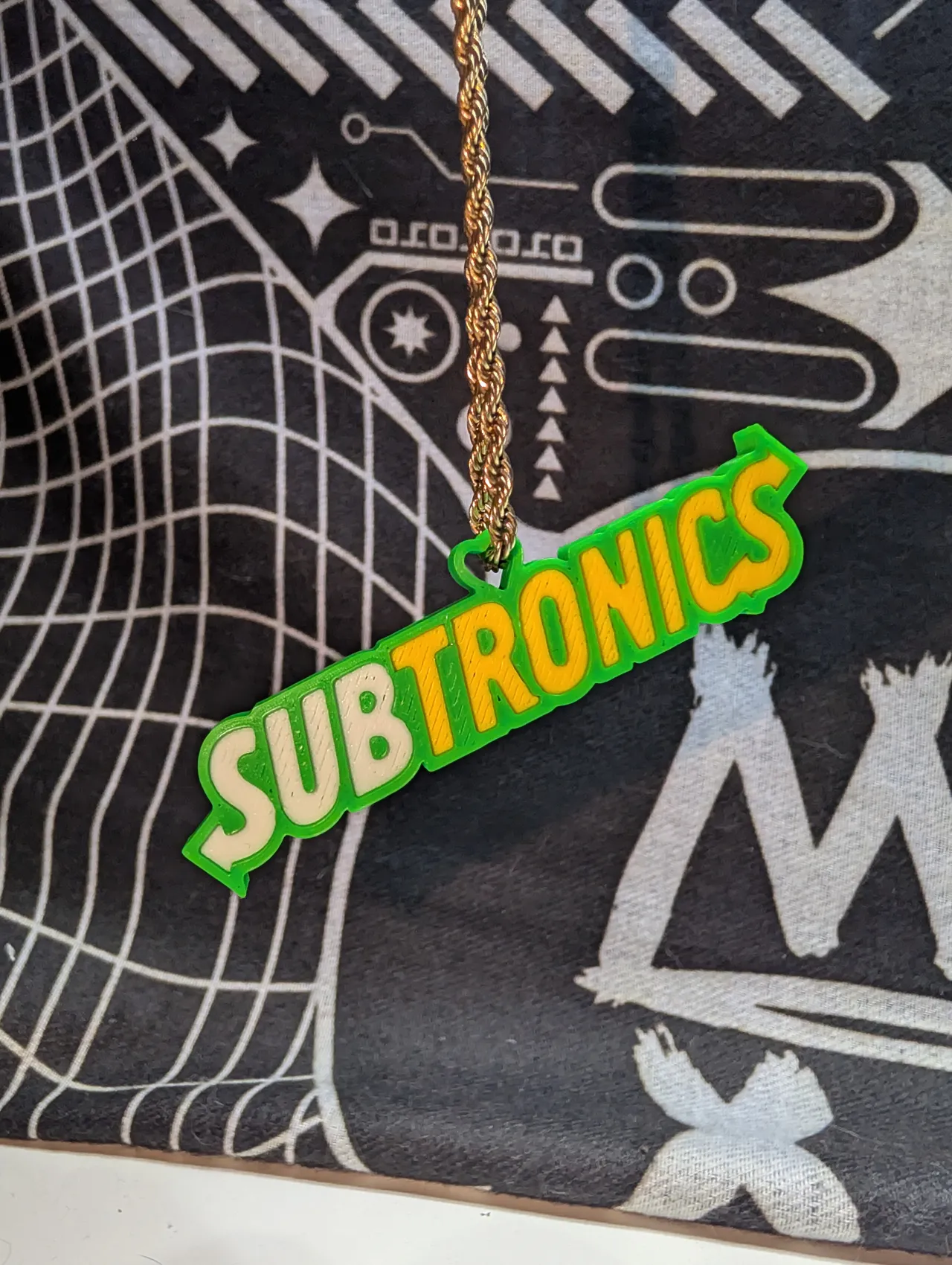 Subtronics "Subway Logo" Custom Pendant / Keychain view 3