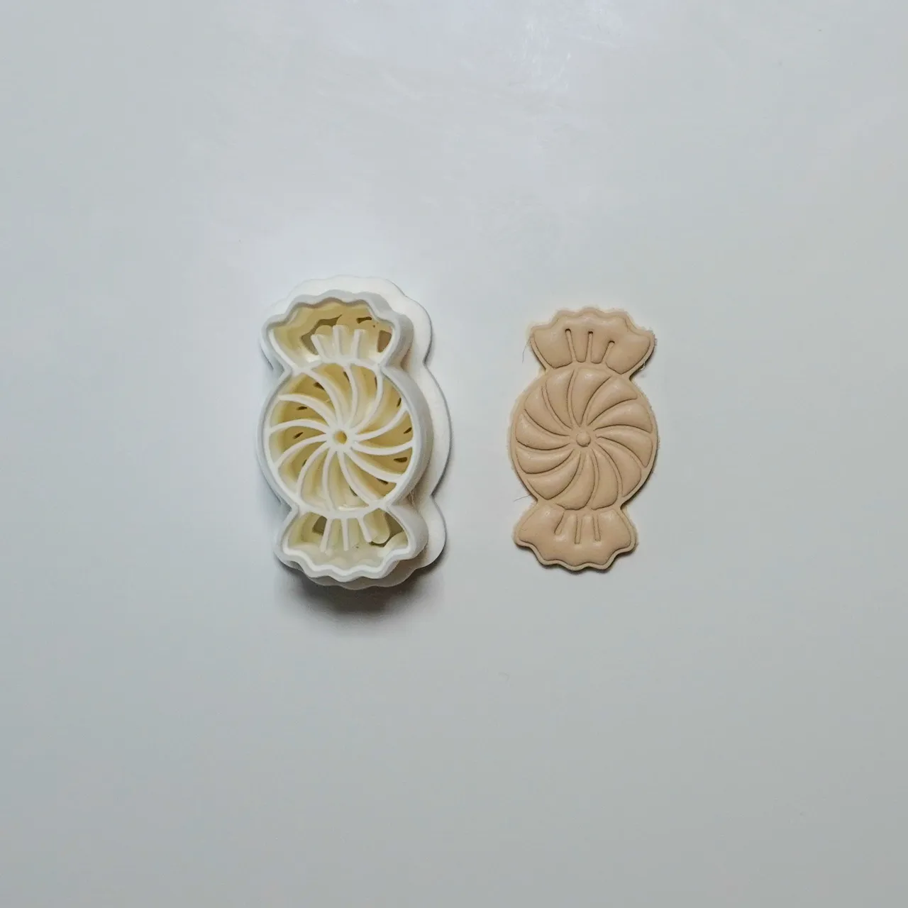 Peppermint Polymer Clay Cutter Earrings view 3