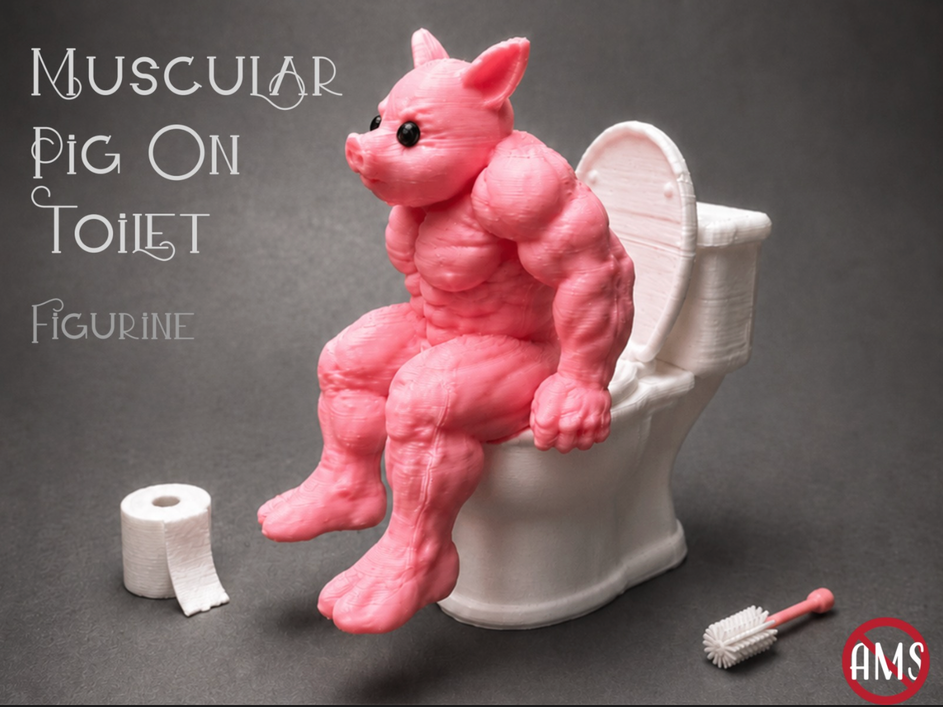 Pooping Muscular Pig