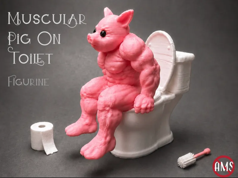 Pooping Muscular Pig