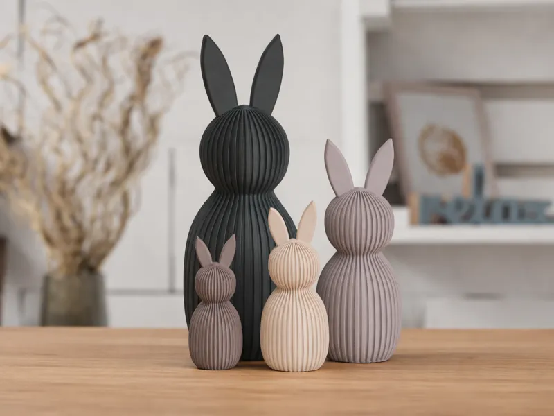 Modern Easter decorations with bunnies