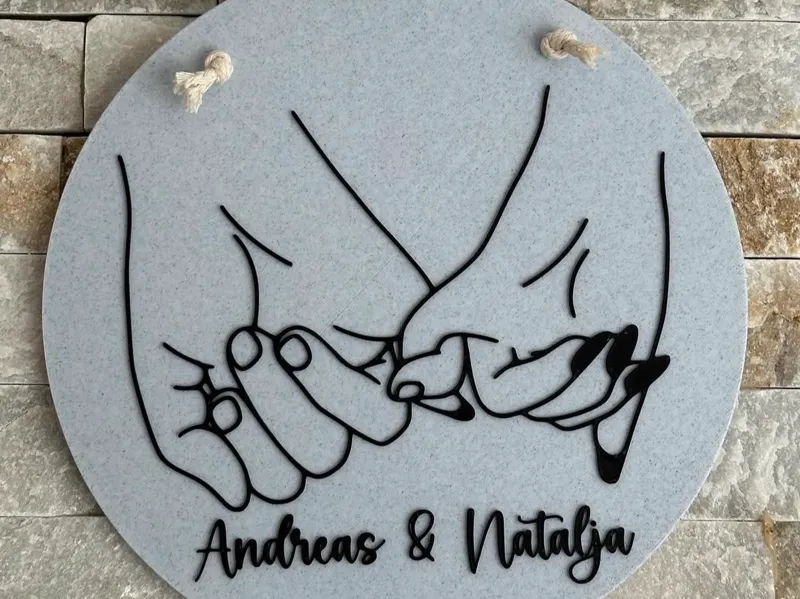 Namensschild / Hochzeitsschild / Geschenk