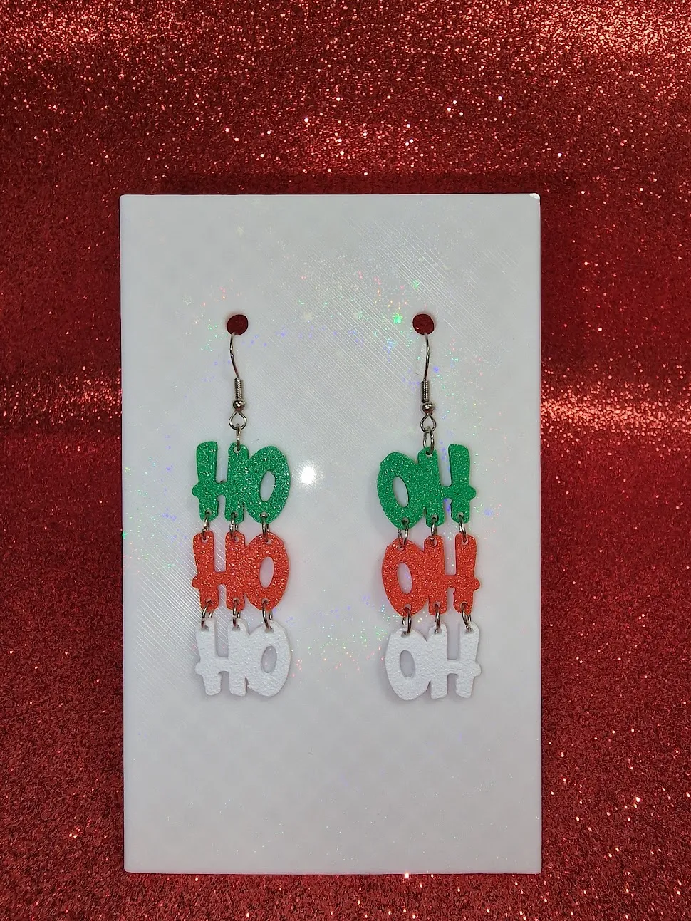 Christmas "ho ho ho" earrings view 2