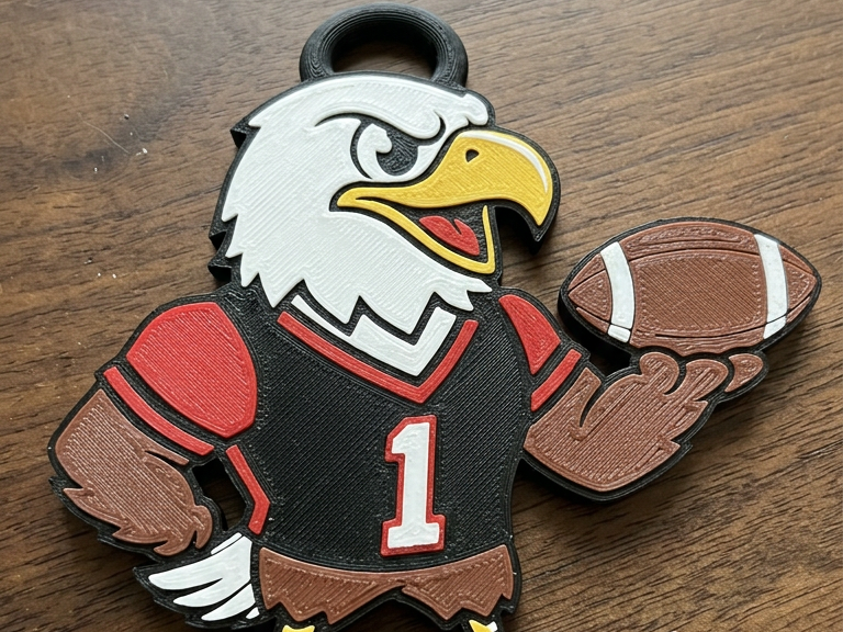 School Eagle Football Hype Chain Pendant Keychain