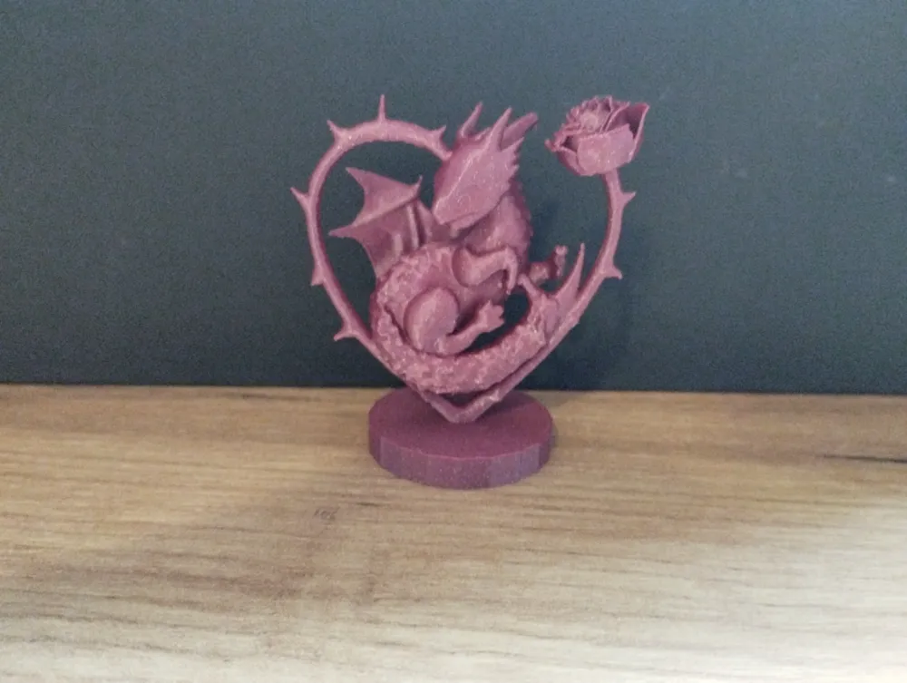 Dragon in the rose heart - Free 3D Print Model - MakerWorld