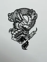 Silhouette murale dragon chinois — photo 3