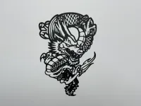 Silhouette murale dragon chinois — photo 1