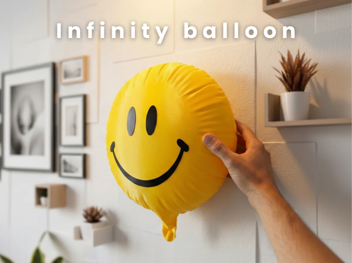 Infinity Smiley Balloon Pop Art Wall Decor - Art - PLA - 3D printed product