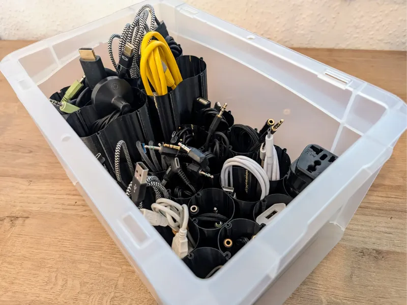 Simple, Modular Cable Box Organizer (Vase&Grid)