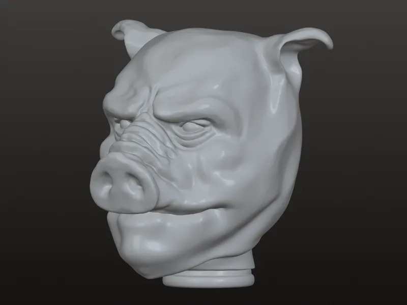 Pigman Doll Head Creepy Gothic Horror Art Sculpt