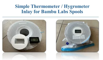 Thermometer / Hygrometer Inlay for Bambu Spools