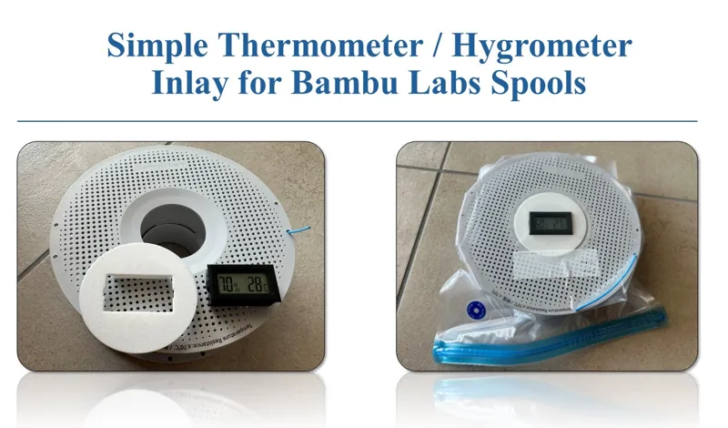 Thermometer / Hygrometer Inlay for Bambu Spools