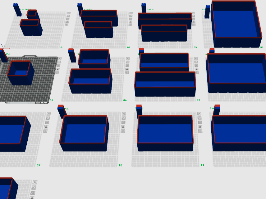 Gridfinity boxes X9 high (67.4mm)