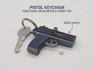 Pistol Keychain — Functional BB Blaster & Fidget