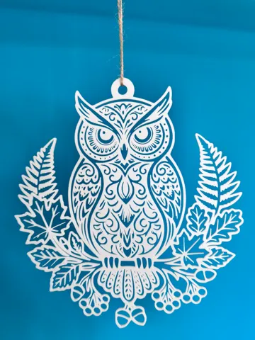 Dije o accesorio de collar: Autumn owl — vista de referencia 2