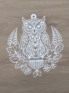 Dije o accesorio de collar: Autumn owl — vista de referencia 3