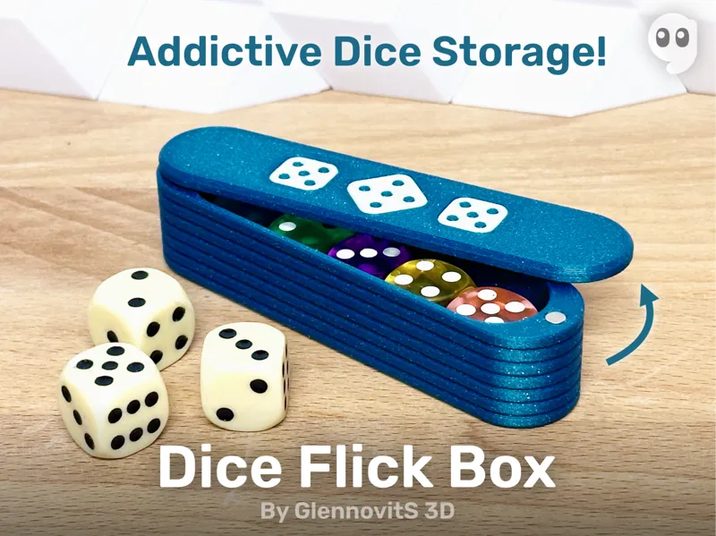 Dice Flick Box (magnetic fidget dice storage)