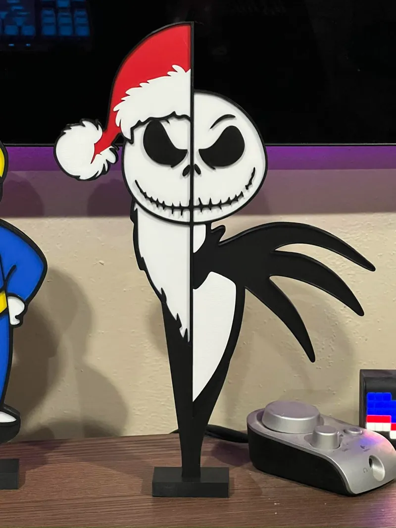 Jack Skellington Half/Half Sign with Base