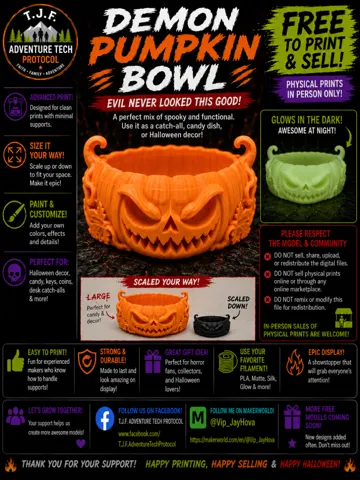 Adorno temático: Demon Pumpkin Candy dish Catch all — vista de referencia 2