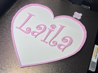 "Laila" Door Placard Heart
