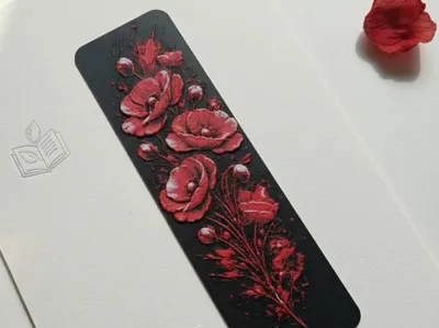 3D Poppy Bookmark | Floral Relief