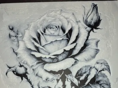 Eternal Rose - Intricate 3D Floral Relief