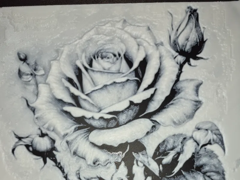 Eternal Rose - Intricate 3D Floral Relief