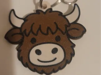 Highland cow keychain