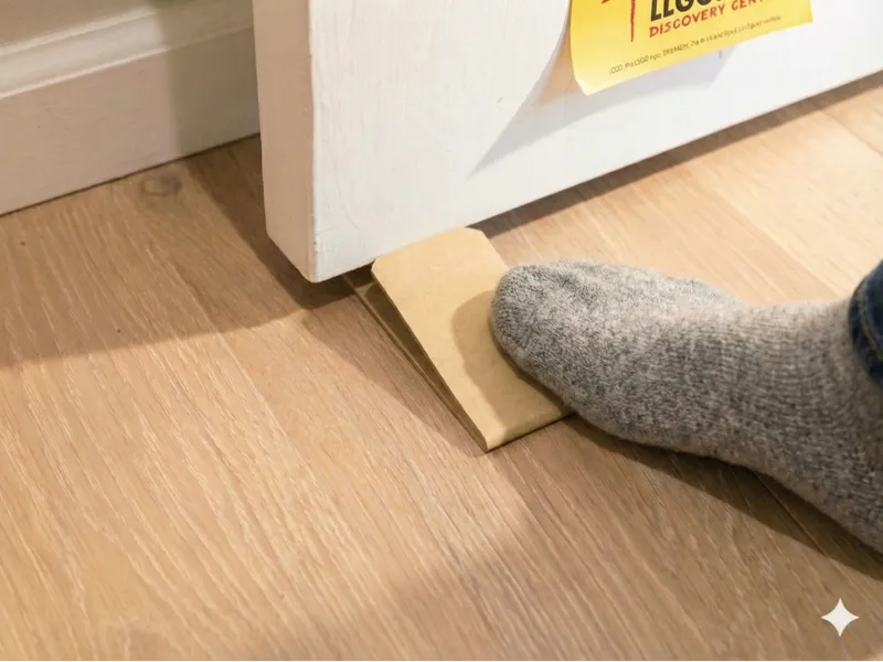 Foot-Activated Door Stopper