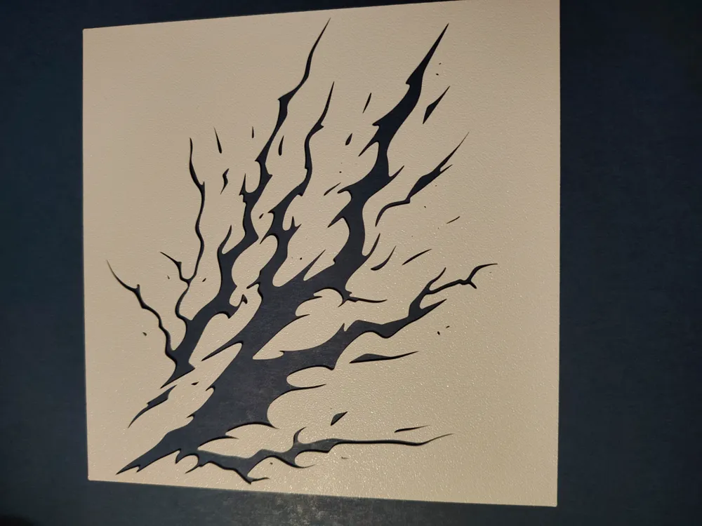 Modelo para impresión 3D: stencil fiamma_fulmine. Referencia del modelo original.